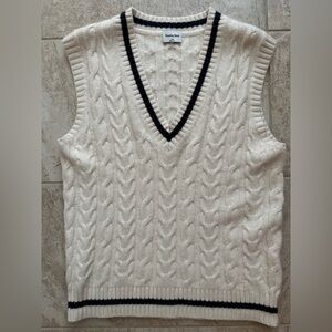 Aritzia Cable Knit Vest with Black Accents